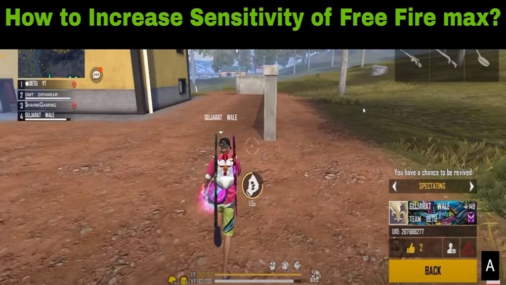 how to increase sensitivity in free fire max